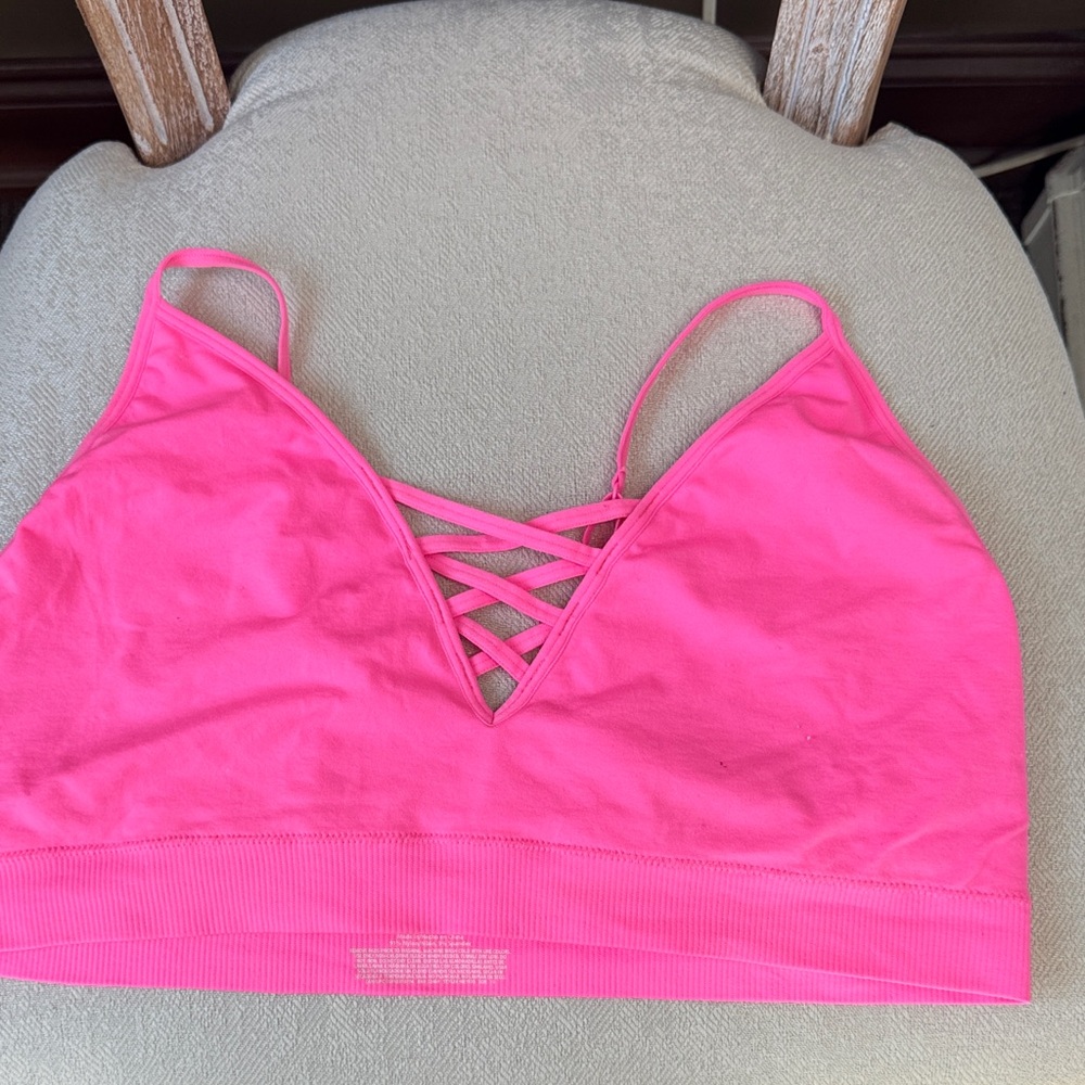 No Boundaries Hot Pink Crisscross Bandeau
